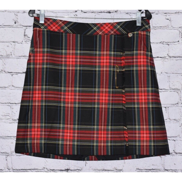 GOLFINO Women's Golf Red Tartan Check Slim Fit Skirt Skort Size 8 - Picture 2 of 7